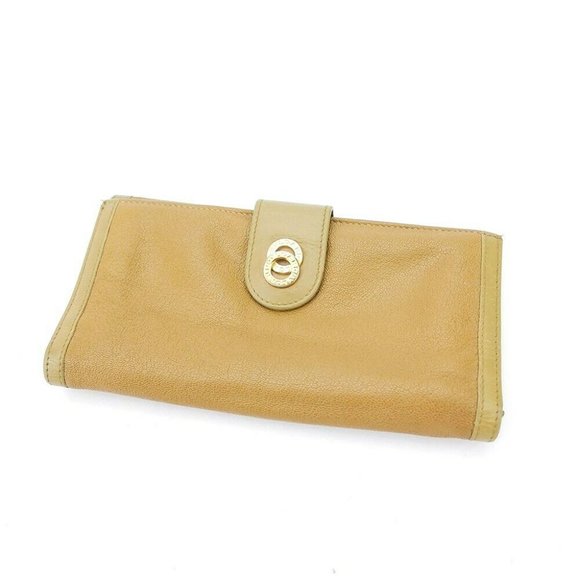 AUTH BVLGARI Purse Doppio Tondo beige leather - Picture 1 of 8